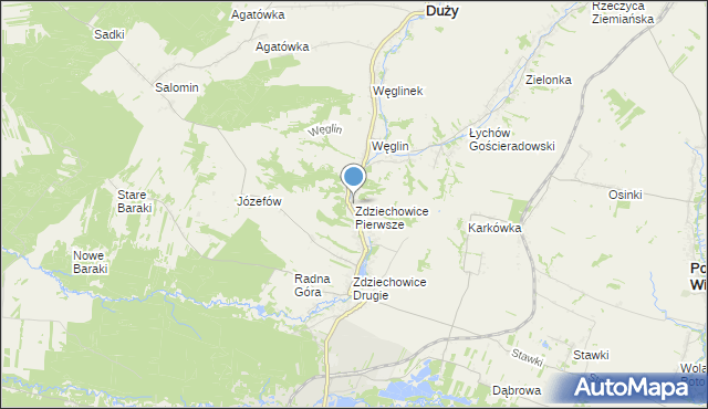 mapa Zdziechowice Pierwsze, Zdziechowice Pierwsze na mapie Targeo